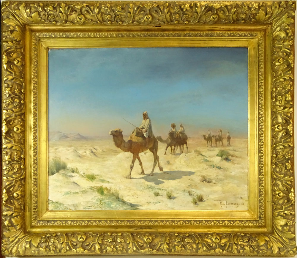Paul Jean Baptiste Lazerges, French (1845-1902) Desert Caravan. 