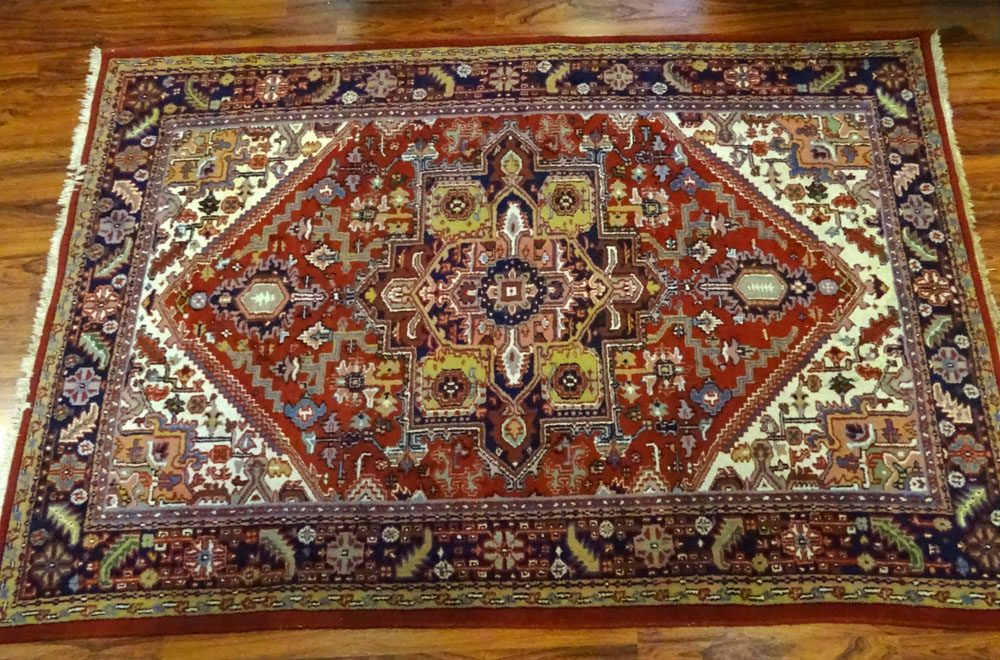 Semi-Antique Hamadan Persian Rug. Good condition with bright colors.