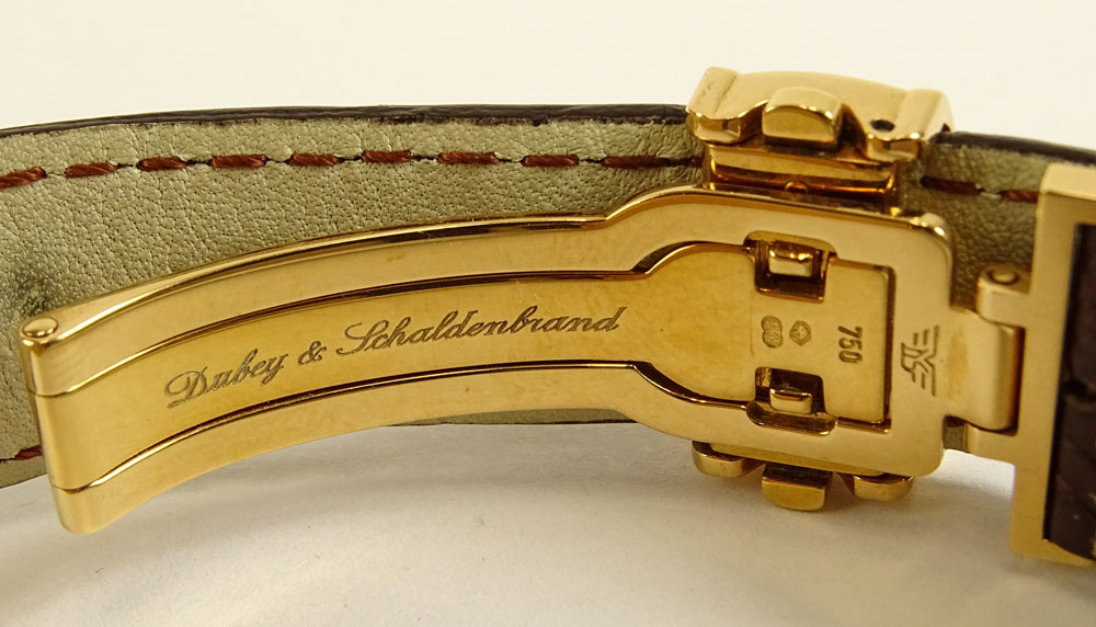Men's Limited Edition Dubey & Schaldenbrand 18 Karat Rose Gold Watch with Crocodile Strap.