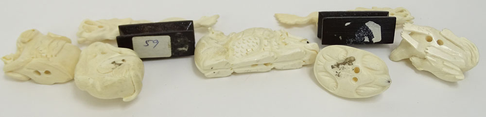 Collection of Seven (7) Mid 20th Century Japanese Carved Ivory Netsukes.