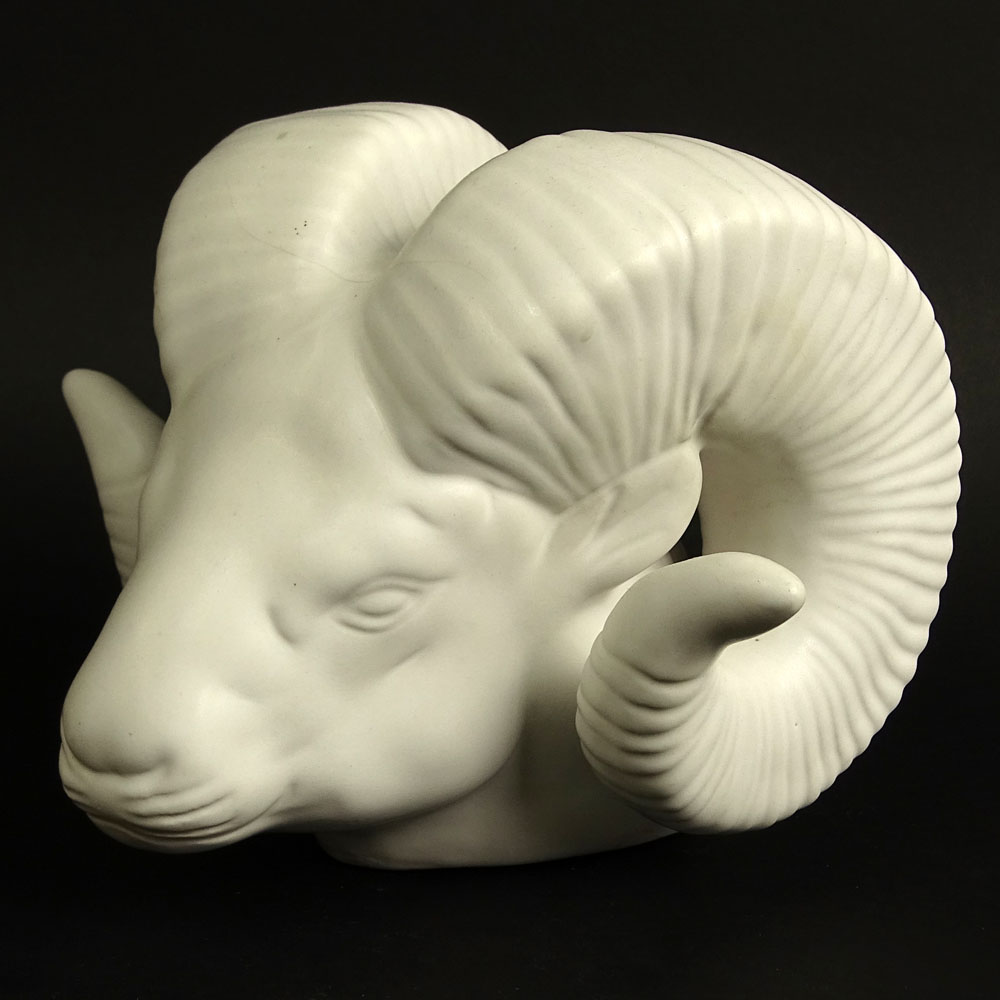 Van Briggle Pottery Figurine of a Ram's Head.