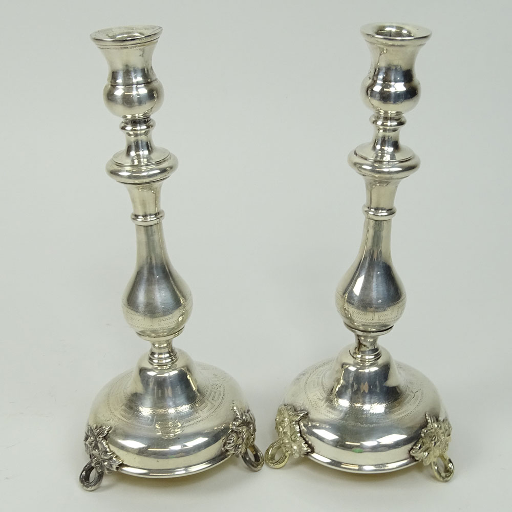 Pair of Silver Plate Candlesticks.