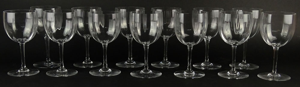 Set of Thirteen (13) Baccarat Montaigne-Optic Tall Water Glasses.