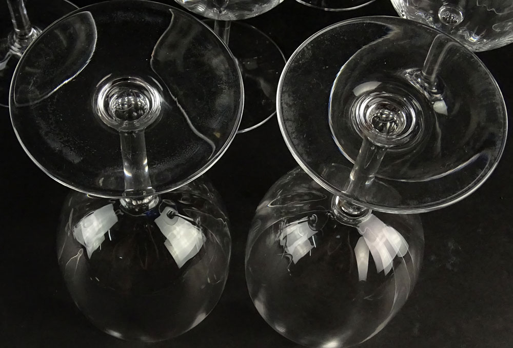 Set of Thirteen (13) Baccarat Montaigne-Optic Tall Water Glasses.