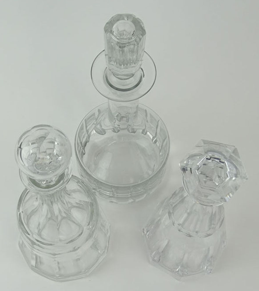 Lot of Three (3) Crystal Decanters.