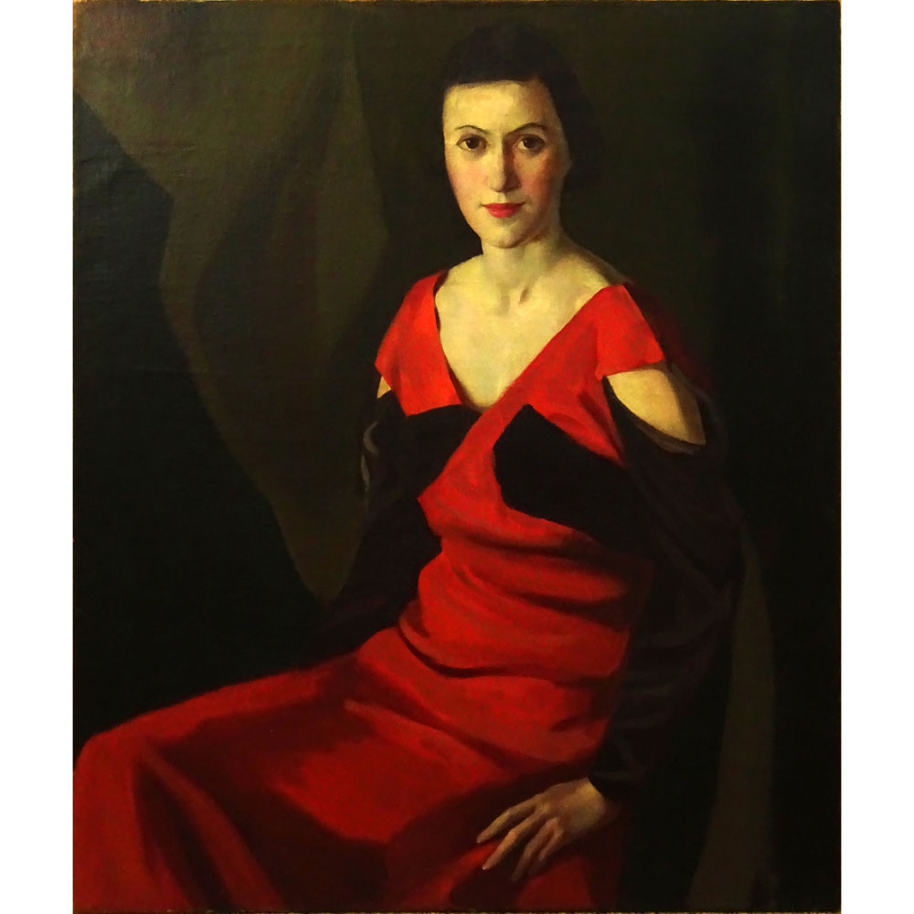 George Washington Lambert, Australian (1873-1930) Oil on Canvas, Portrait of a Lady. 