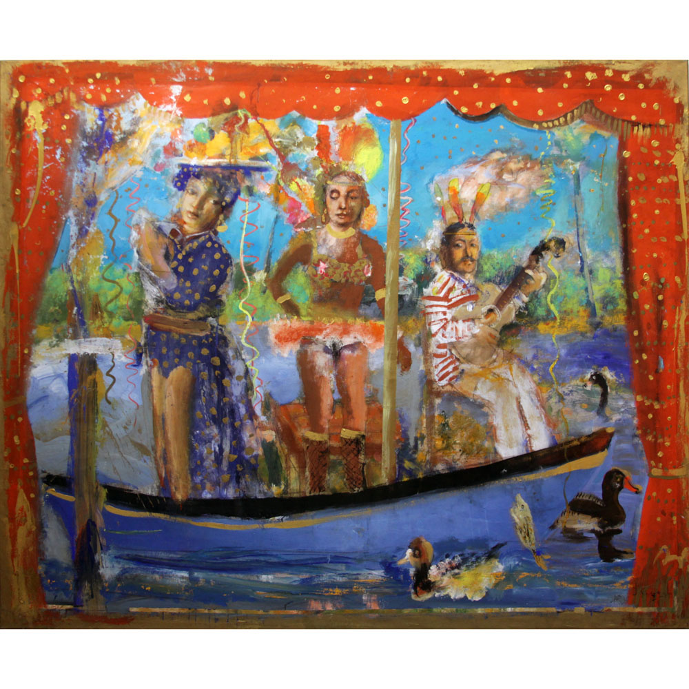 Miguel A. D'Arienzo, Argentine (b. 1950) oil painting on linen "Carmen Miranda" 