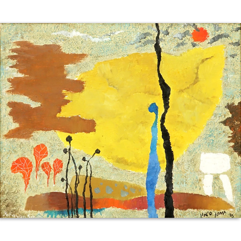 Yohanan Simon, Israeli (1905-1976) Oil on canvas "Landscape"