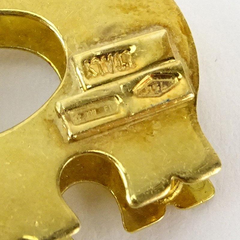 Vintage Italian 18 Karat Yellow Gold Charm Bracelet with One (1) 18 Karat Yellow Gold Charm (elephant) and Three (3) 14 Karat Yellow Gold Charms