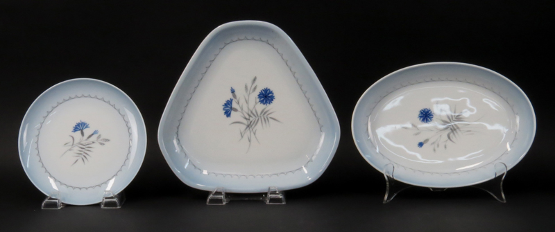 Sixty Two (62) Bing & Grondahl Porcelain Cornflower Blue Edge Dinnerware