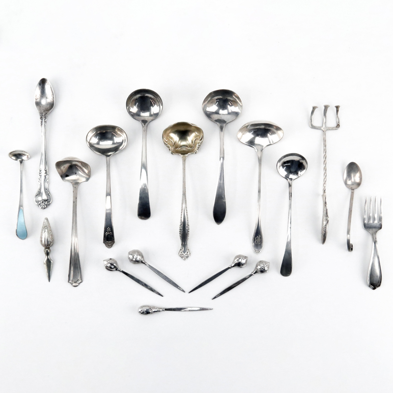 Eighteen (18) Assorted Sterling Silver Tablewares