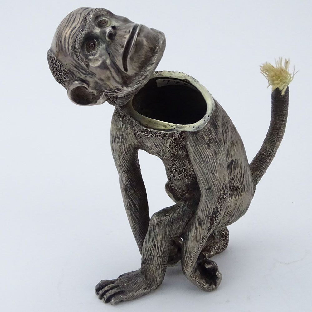 20th Century Russian Silver Figural Monkey Lighter