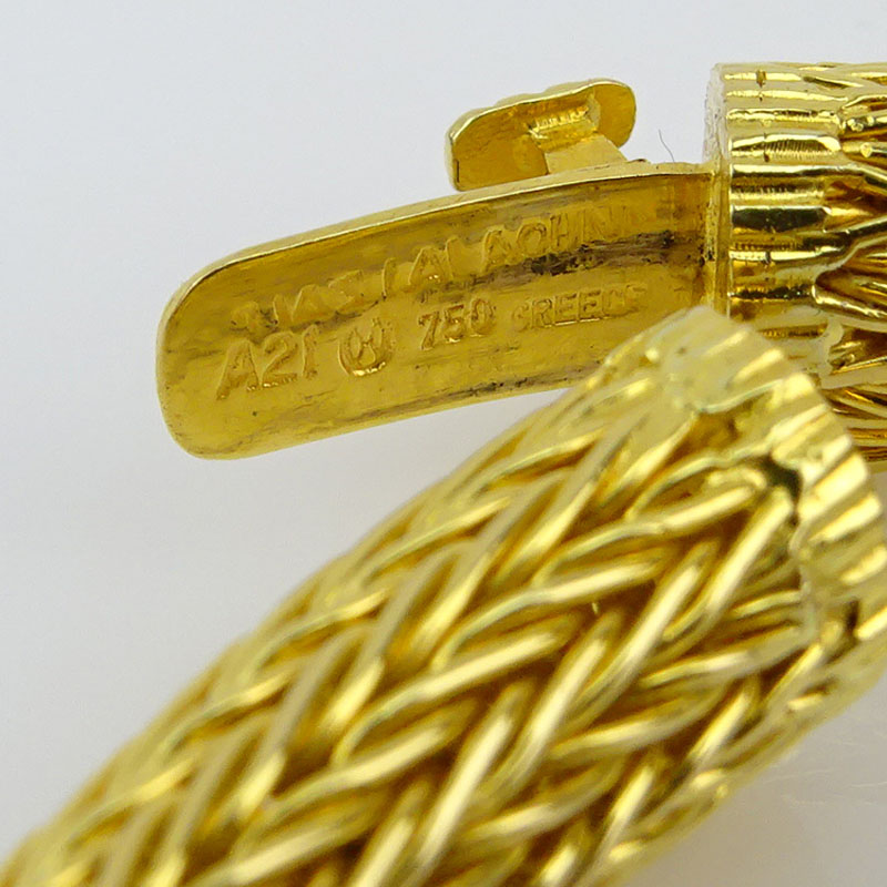 Ilias Lalaounis, Greek 18 Karat Yellow Gold Lion Head Bracelet with Diamond, Sapphire and Ruby Accents