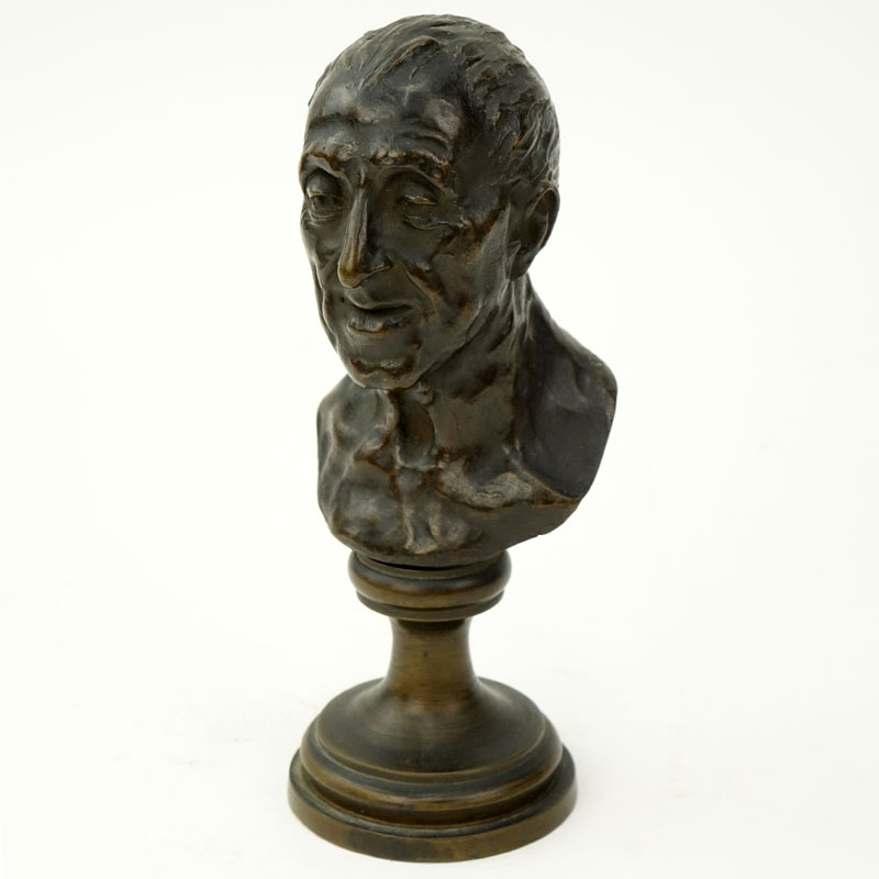 Antique Well Done Bronze Bust "Voltaire"