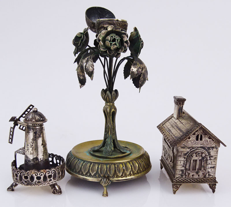 Three (3) Piece Sterling and Silver Plate Judaica Miniatures