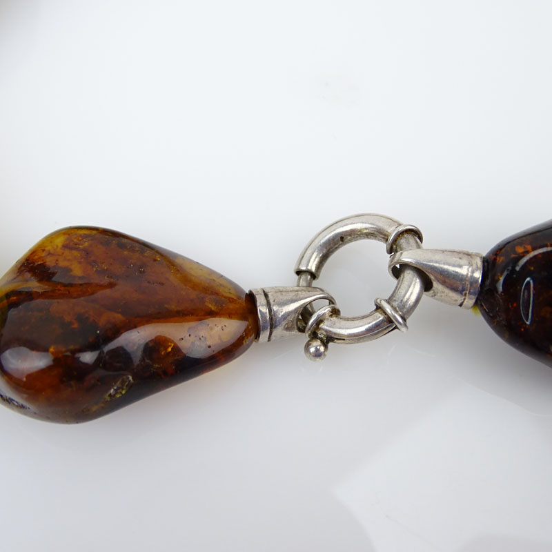 Vintage Polished Natural Amber Specimen Necklace