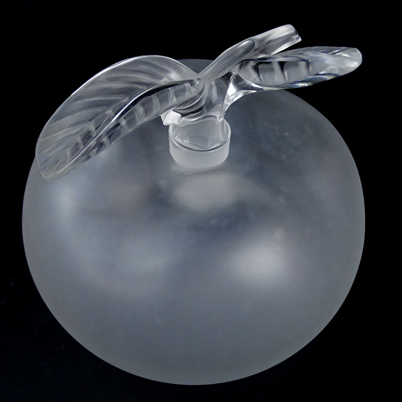 Lalique Frosted Crystal Apple Form Perfume Bottle