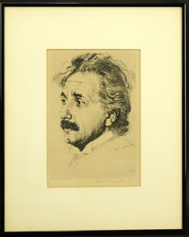 Hermann Struck, German (1876-1944) Drypoint etching "Portrait Of Einstein"