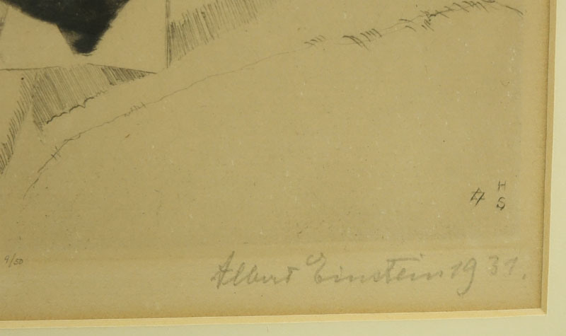 Hermann Struck, German (1876-1944) Drypoint etching "Portrait Of Einstein"