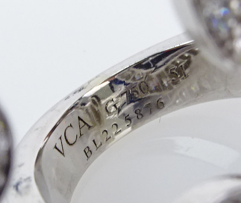 Van Cleef & Arpels Pave Set Diamond and 18 Karat White Gold Fantasy Ring