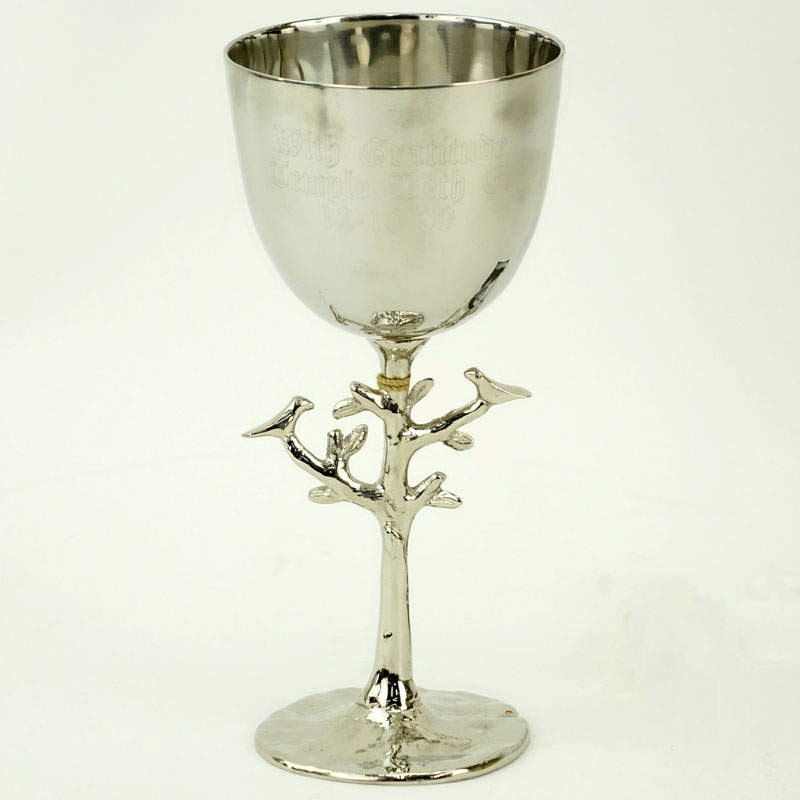 Michael Aram Judaica  Handmade Stainless Steel Nickel-plate "Tree Of Life" Kiddush Cup