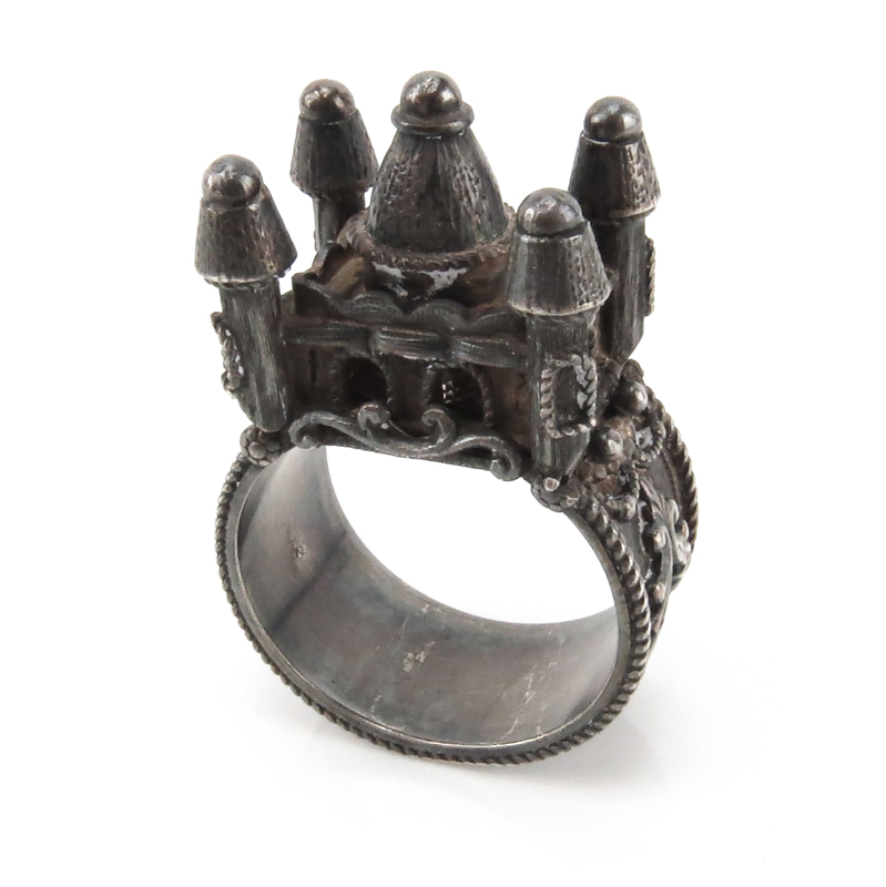 Antique Judaica Silver Wedding Ring