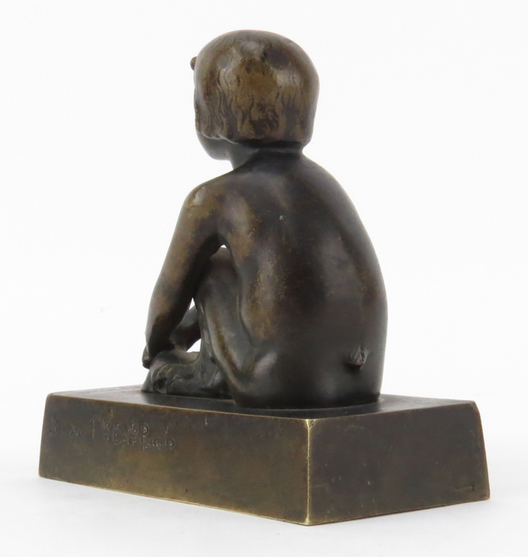 Victor Silvestre, French (19th/20th Century) Bronze Sculpture of a Seated Satyr