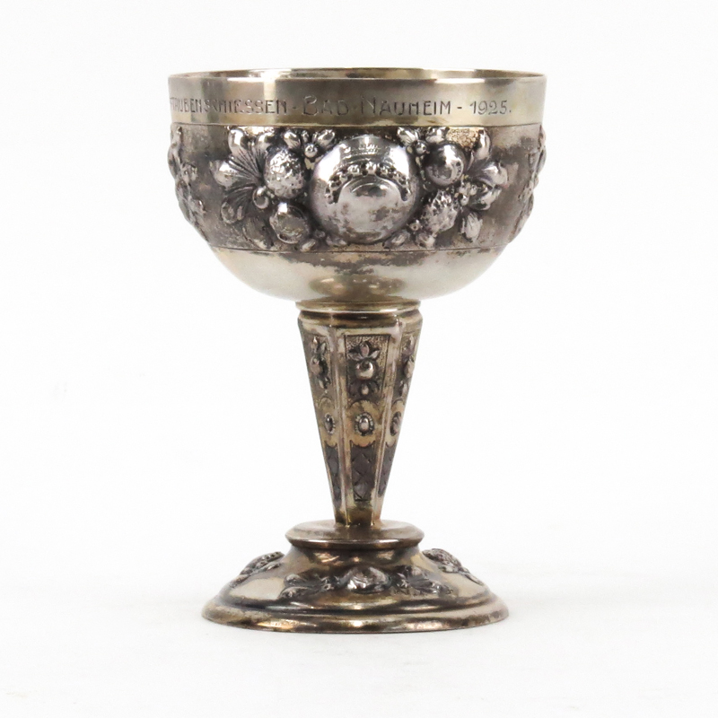 Antique German Judaica 800 Silver Kiddush Cup