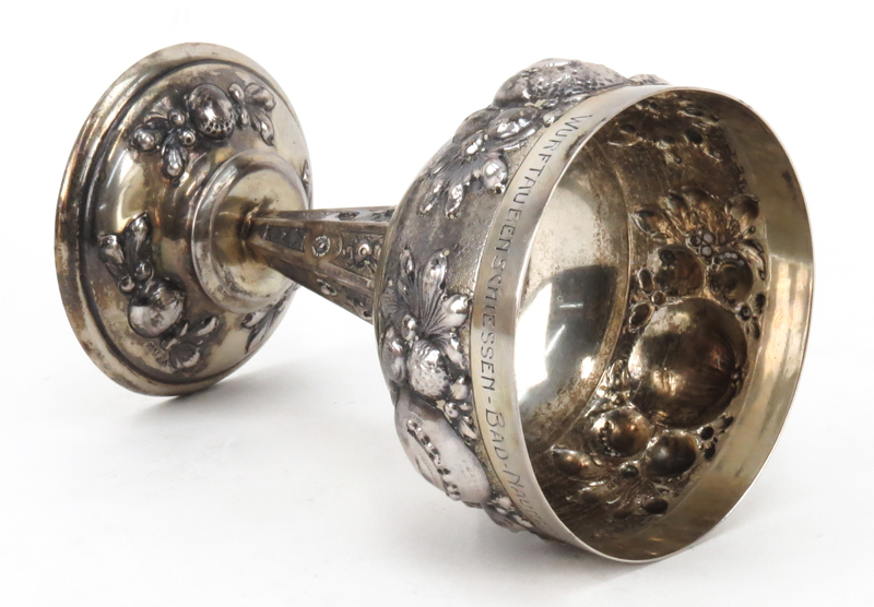 Antique German Judaica 800 Silver Kiddush Cup