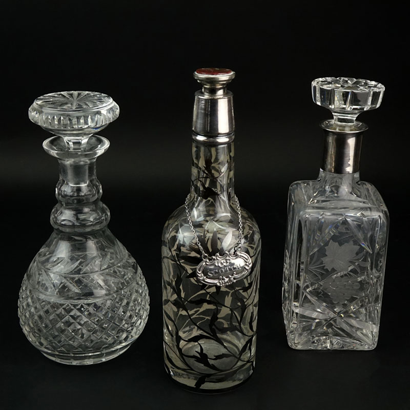 Grouping of Three (3) Decanters