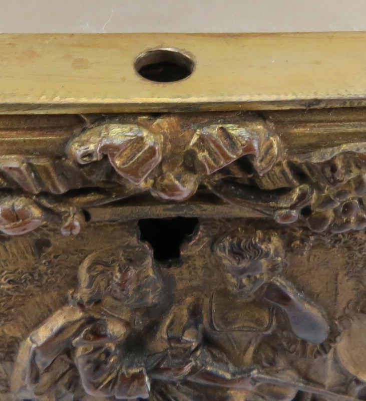 Circa 1916 Gilt Bronze Renaissance Revival style High Relief Box