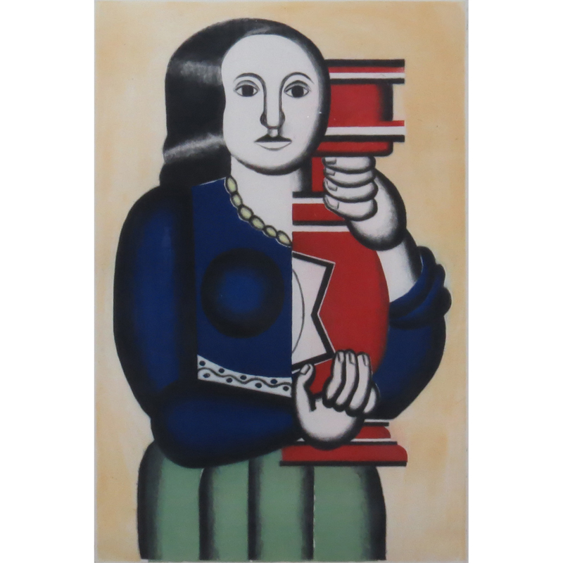 After: Fernand Leger, French (1881-1955) "Femme a La Cruche" Color Aquatint, Engraving and Roulette on Arches Paper