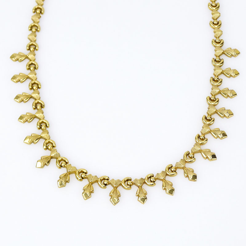 Vintage Italian 18 Karat Yellow Gold Handmade Necklace