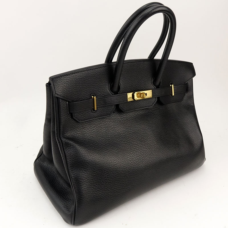 Hermès Black Noir Togo Leather Birkin GHW Bag 35 With Gold Hardware