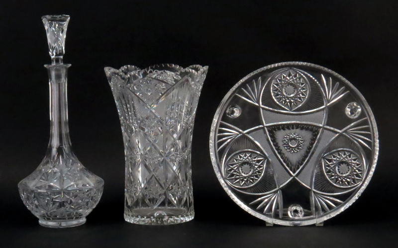 A Collection of Six (6) Pieces Vintage Cut Glass