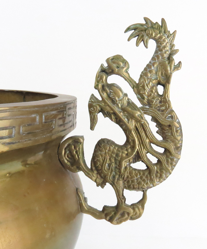 Vintage Chinese Brass Footed Censer/Jardiniere