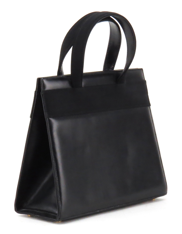 Salvatore Ferragamo Black Leather Lady Vara GM Kelly Handbag