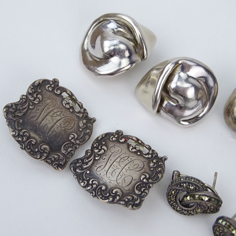 Lot of Six (6) Pair Lady's Vintage Sterling Silver Earrings
