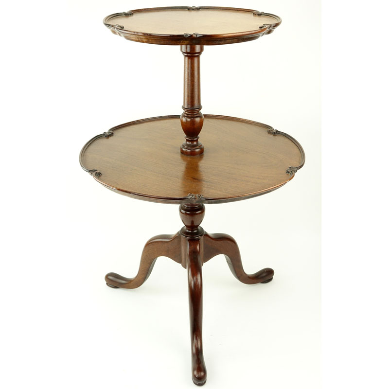 Mid Century Chippendale Style Two tiered Pie Crust Table