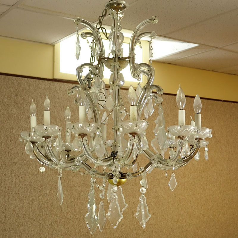 Early 20th Century Maria Theresa style 12 Light Crystal Chandelier