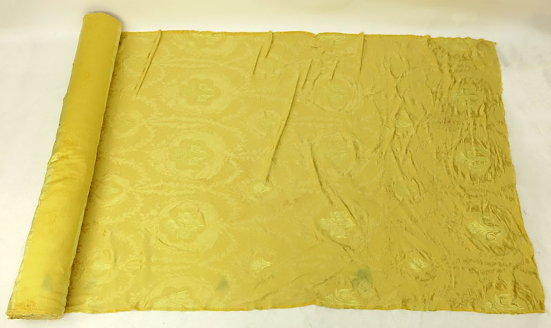 Grouping of Four (4) Bolts of Scalamandre Silk Fabric Includes: three silk brocade, one silk dupioni