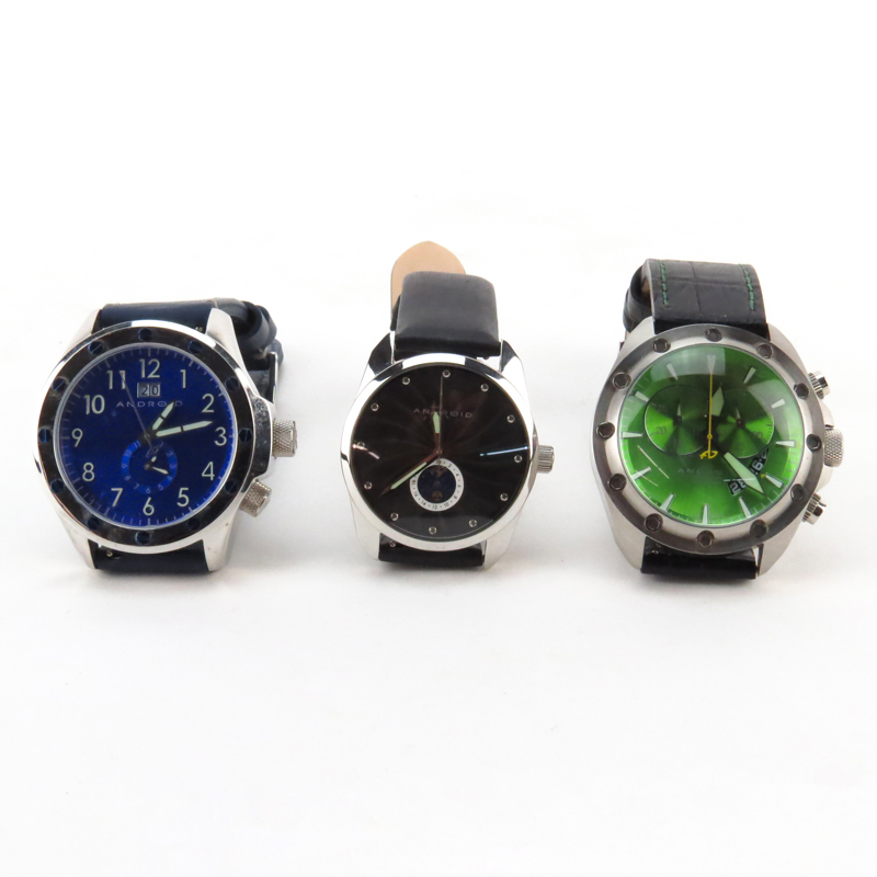 Three (3) Men's Android Watches
