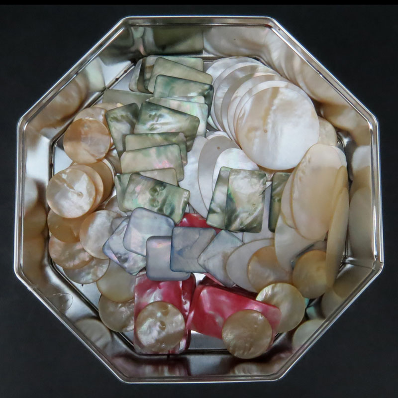 Lot of Hundred Thirty Six (136) Vintage Mother of Pearl Poker Chips