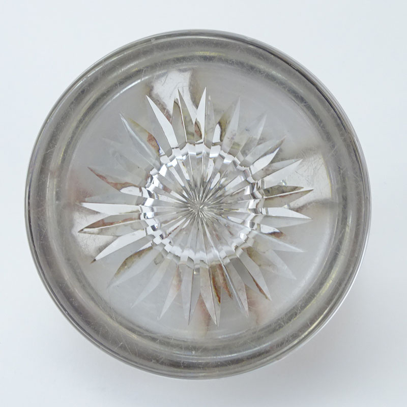 Early 20th Century English Silver And Glass Inkwell