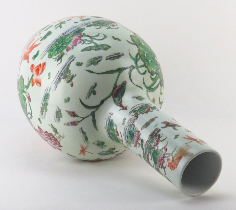 Later 20th Century Chinese Hand Painted Porcelain Bulbous Vase