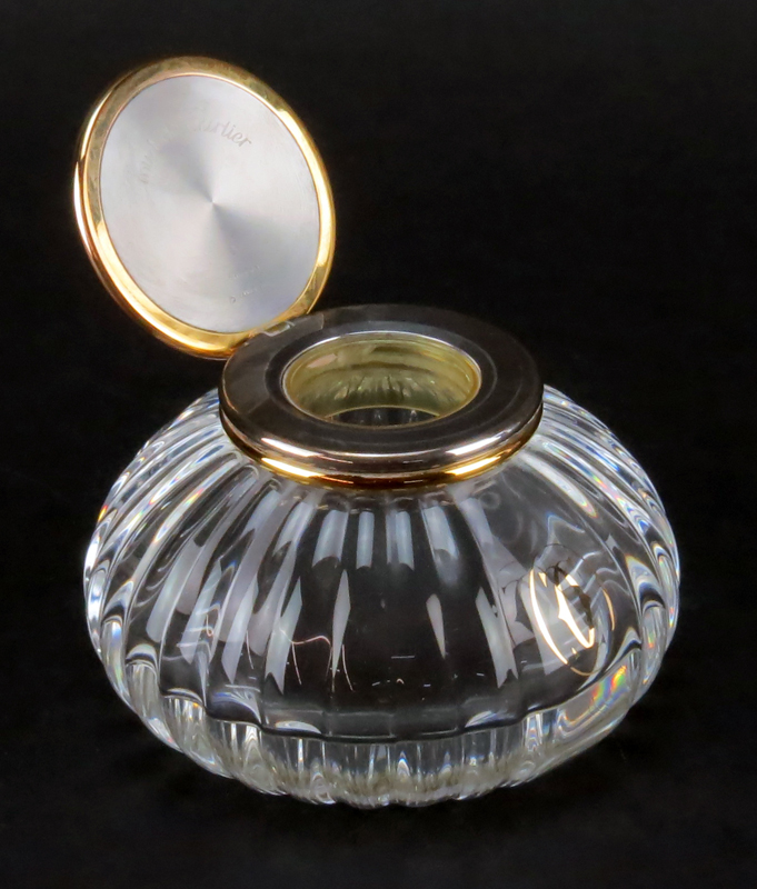 Must de Cartier Crystal and Vermeil Inkwell