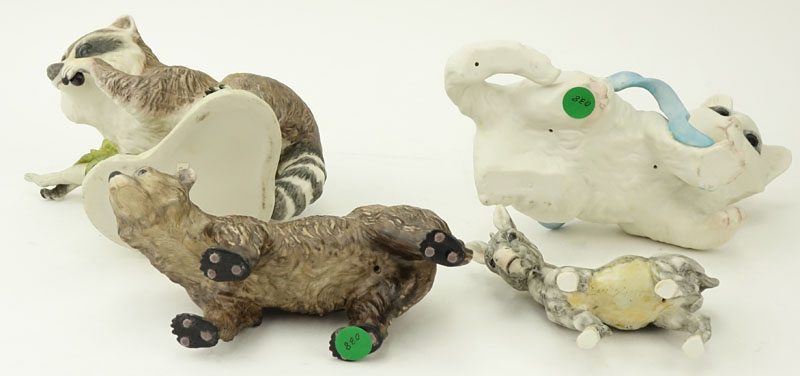 Group Of Four (4) Cybis Bisque Porcelain Animal Figurines
