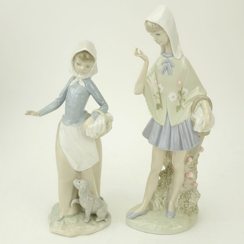 Two (2) Zephir Lladro Style Glazed Porcelain Figurines