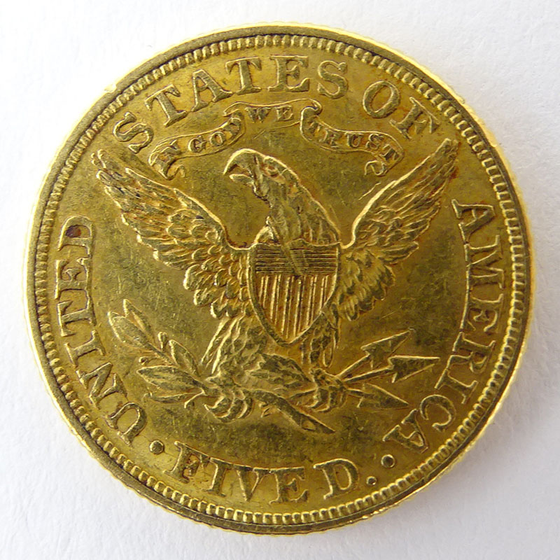 1881 US Liberty Head $5 Gold Coin