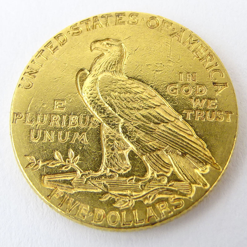1912 US Indian Half Head $5 Gold Coin